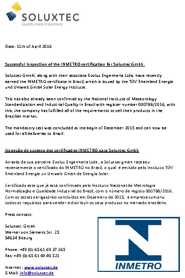 INMETRO Soluxtec